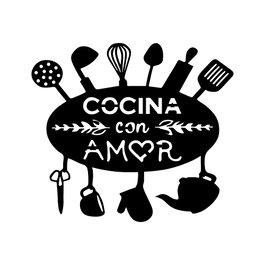 Wallity Cocina Con Amor Escultura de pared